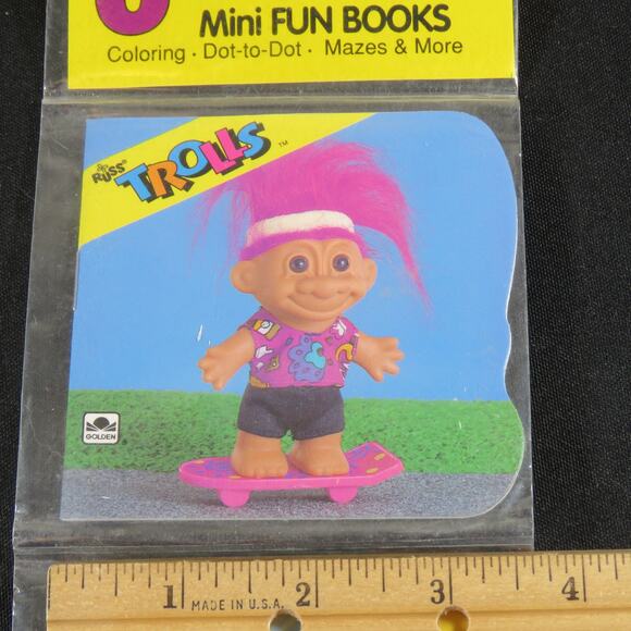 Vintage 1992 Trolls Mini Fun Books Set - Golden Books - Collectible Activity Set - Picture 4 of 16